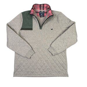 Southern Marsh Carlyle Sporting Pullover Mens XL Beige Quilted 1/4 Zip Sweater